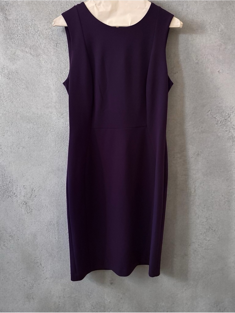 Calvin Klein Sleeveless Midi Sheath Dress in Deep Purple
